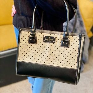 Kate Spade Black and Cream Belltown Polka Dot Purse